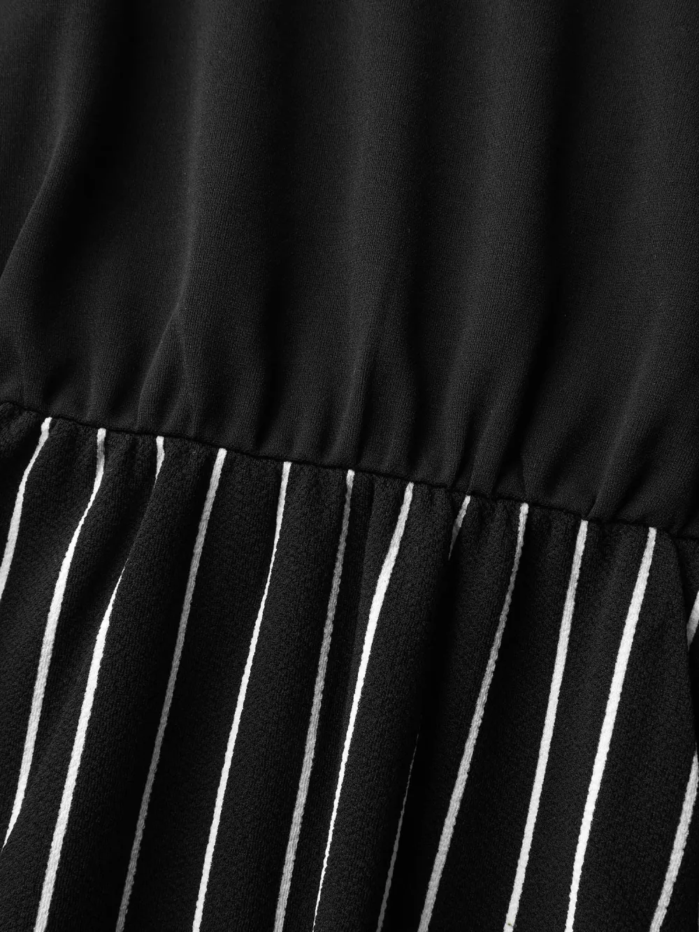 Stripes Color Contrast Belted Midi Dress