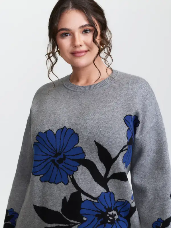 Supersoft Floral Round Neck Pullover