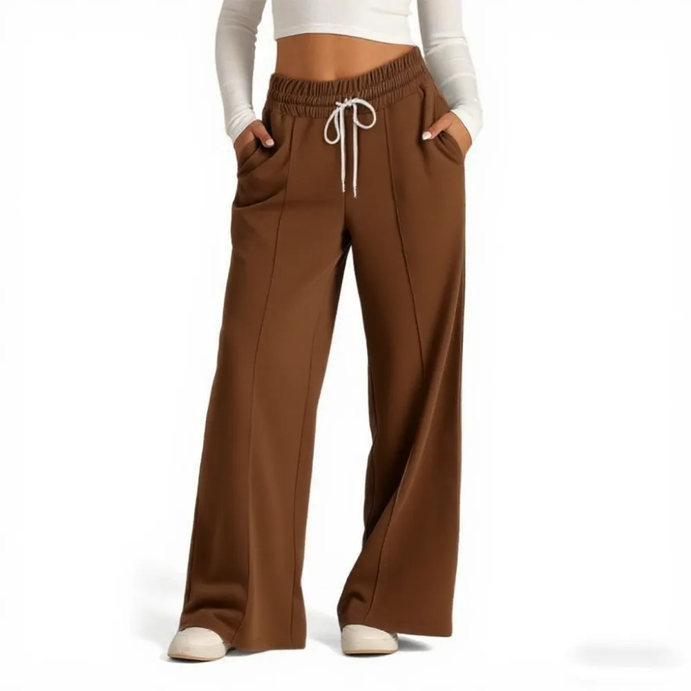 Women's Wide Leg Solid Lounge Sweatpants with Pockets