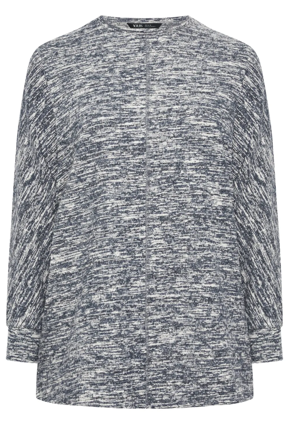 YOURS LUXURY Curve Grey Front Seam Detail Jumper