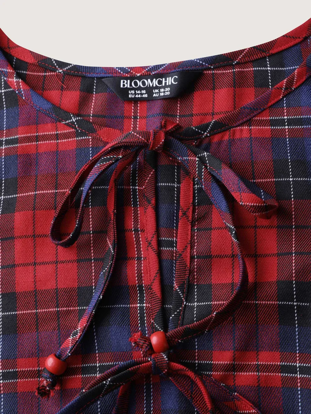 Festive Plaid Bowknots Adjustable Blouse