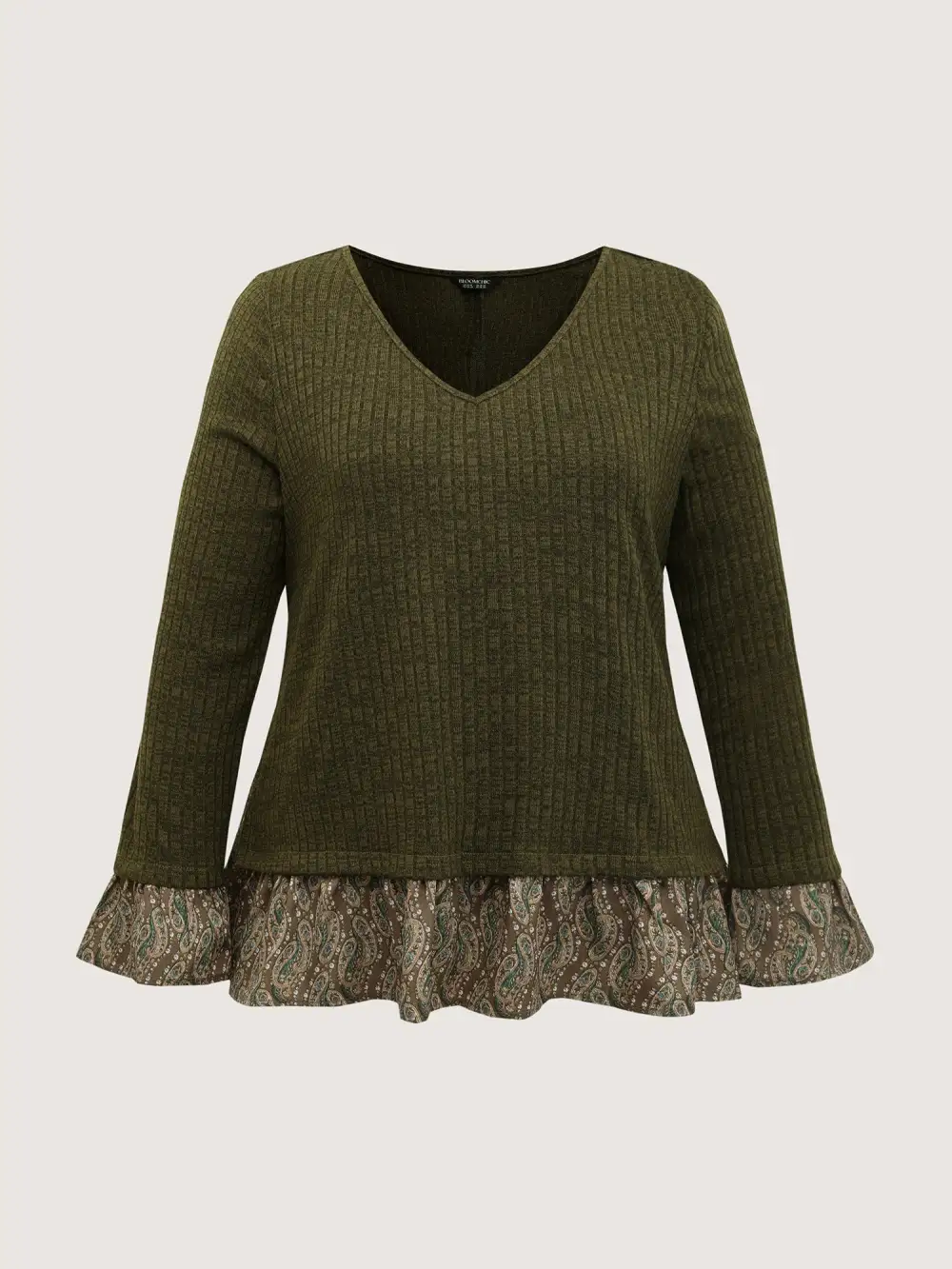 Floral Layered Slit Button Detail T-Shirt