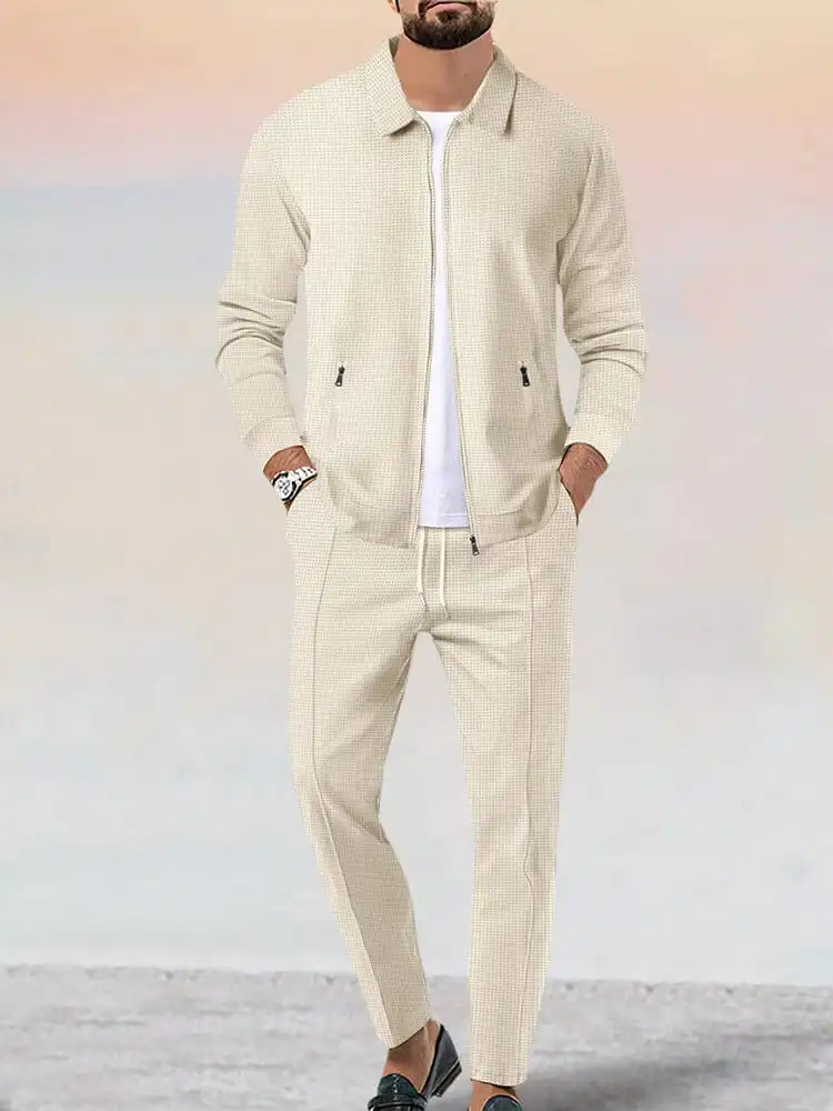 Athleisure Soft Waffle Jacket Set