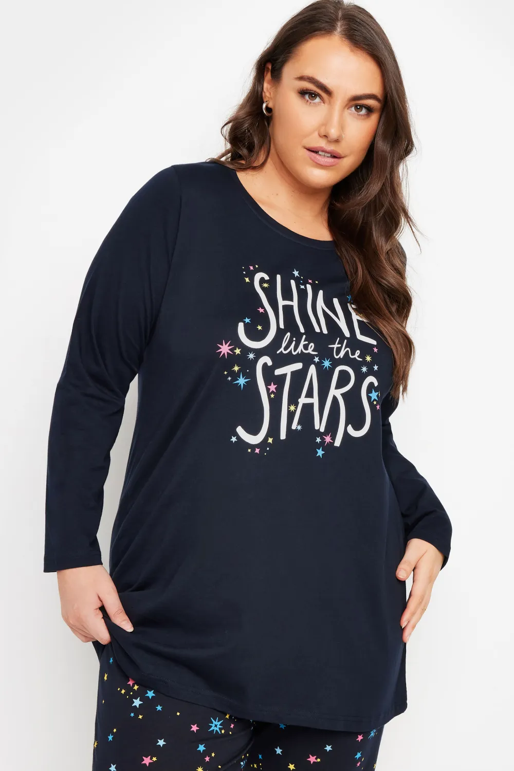 YOURS 4 PACK Curve Navy Blue Star Print Pyjama Set
