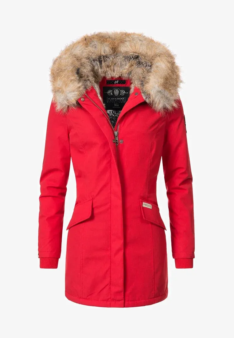 Plain  parka  coat black