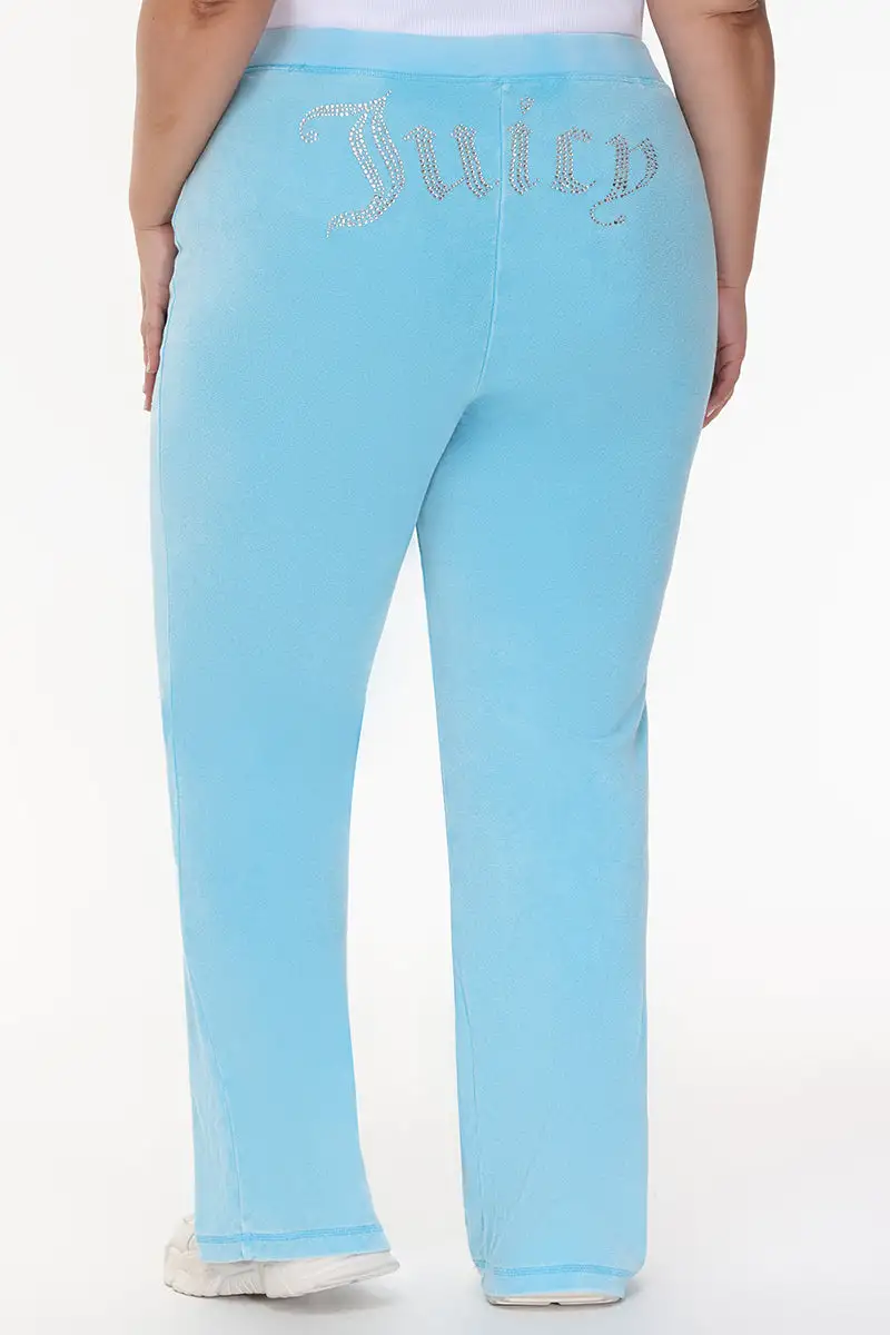 Plus-Size Big Bling Towel Terry Track Pants