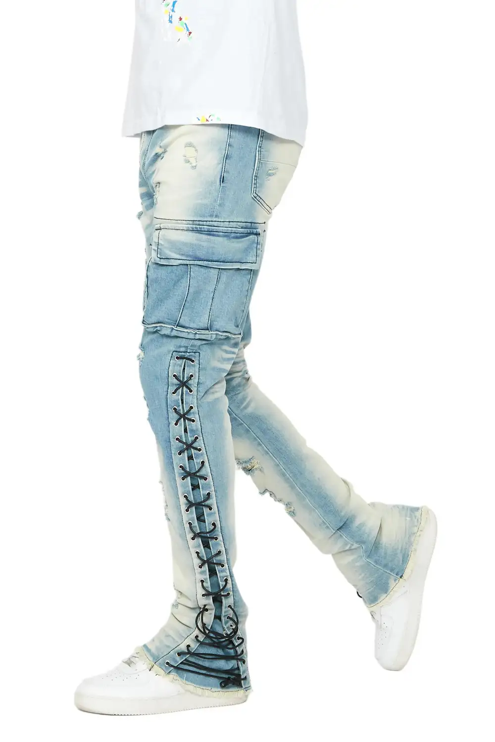 Ronoh Light Wash Stacked Flare Jean