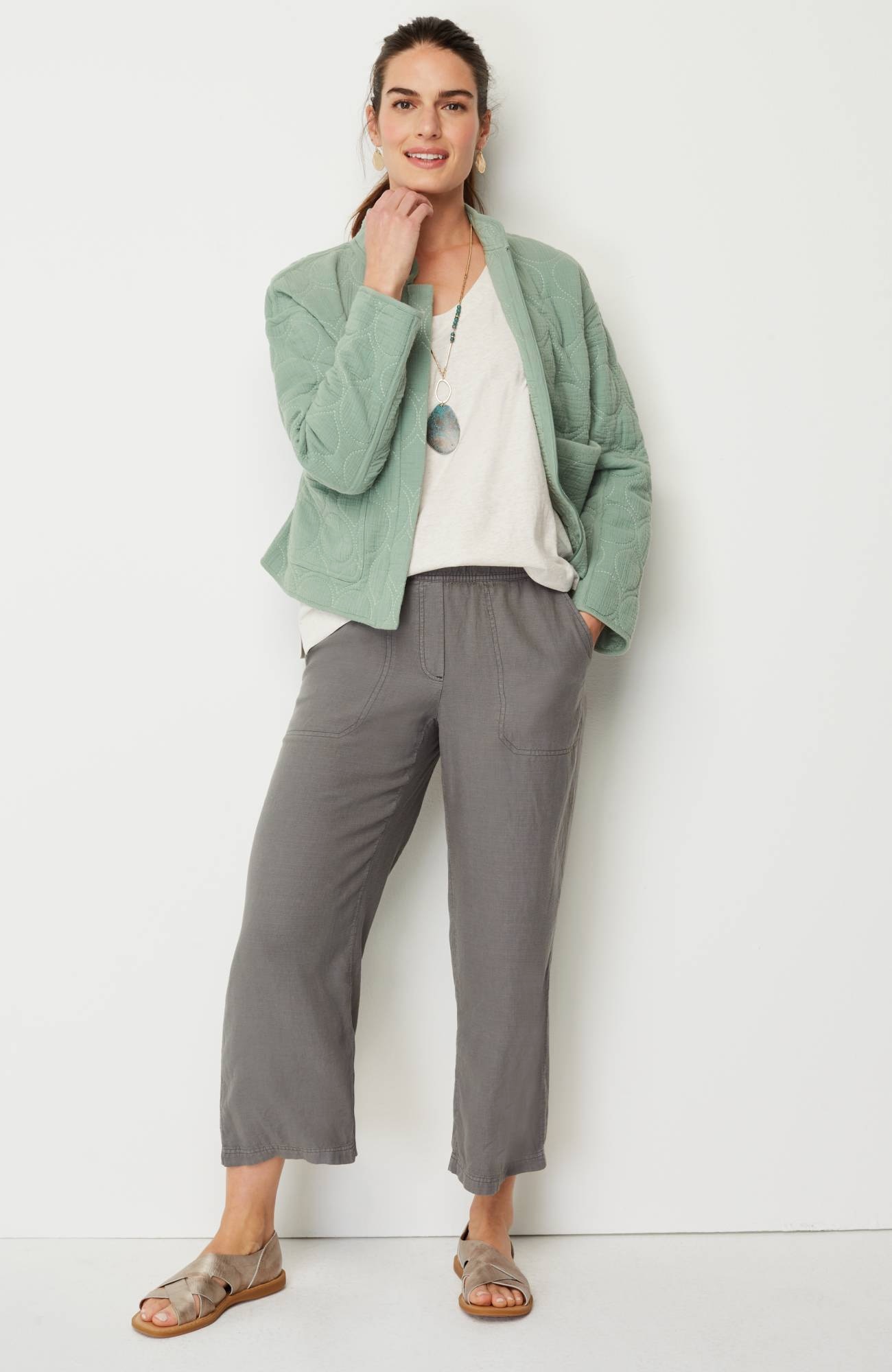 pure jill double-gauze quilted jacket
