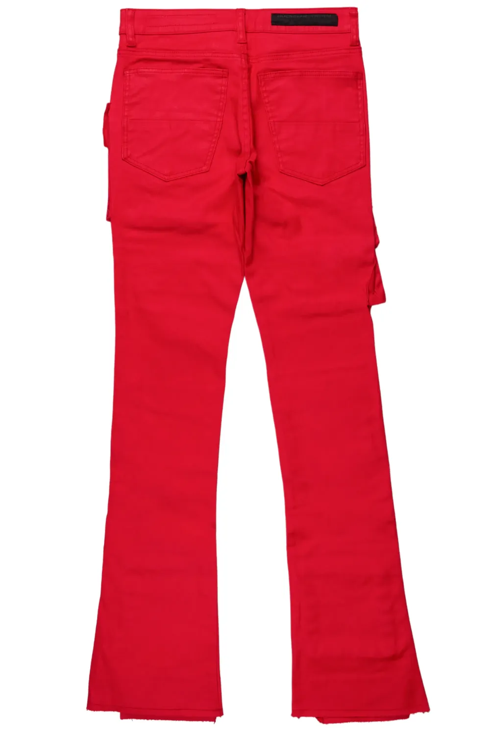 Zander Red Stacked Flare Cargo Jean