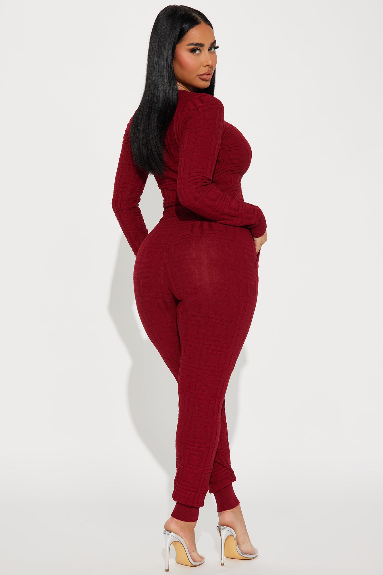 Never Complaining Sweater Legging Set - Burgundy