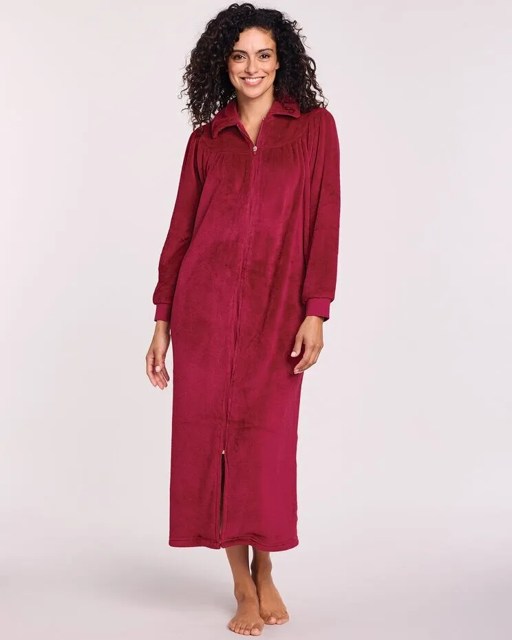 Cozy Knit Plush Zip Robe