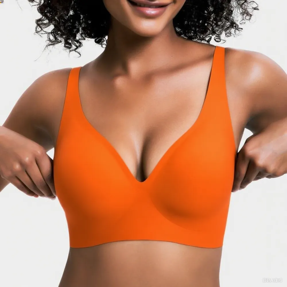 Jelly Wireless Seamless Push-Up Bra-Deep V, Wire-Free, Everyday Comfort