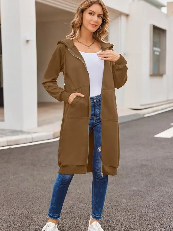 Women's Casual Zip - Up Fleece Hoodie Jacket