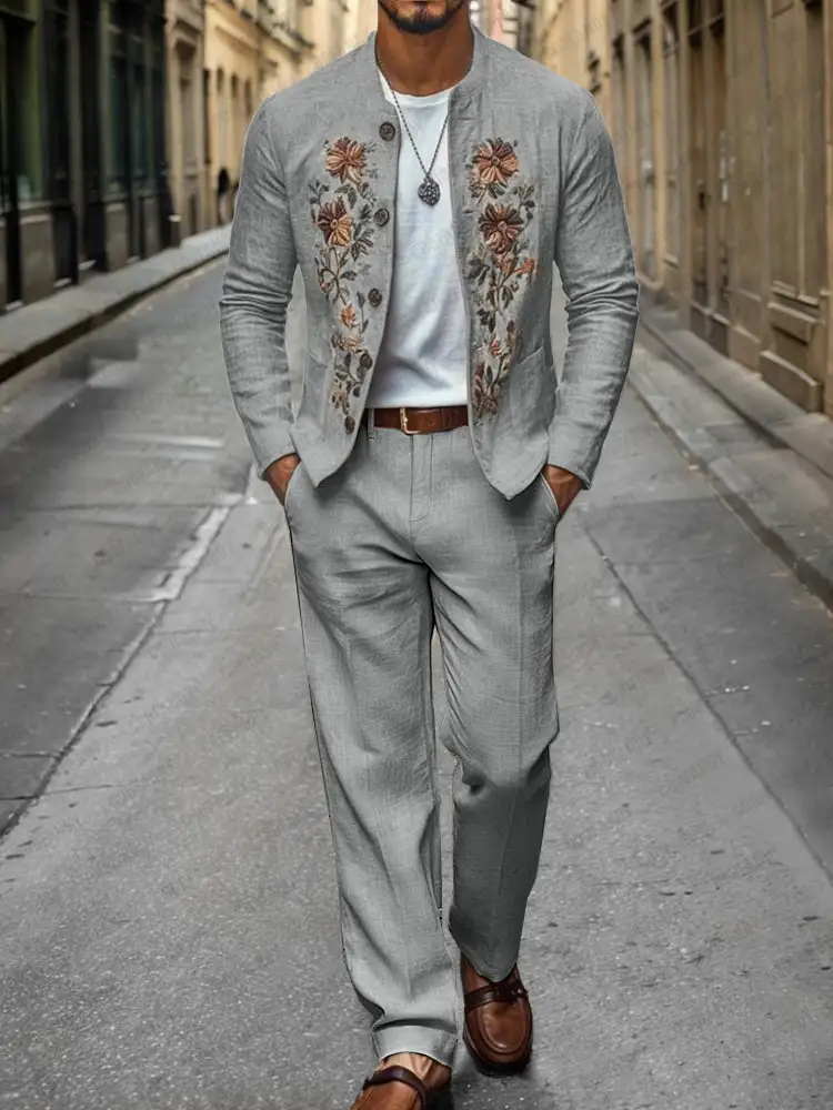 Elegant Linen Blend Straight Leg Pants