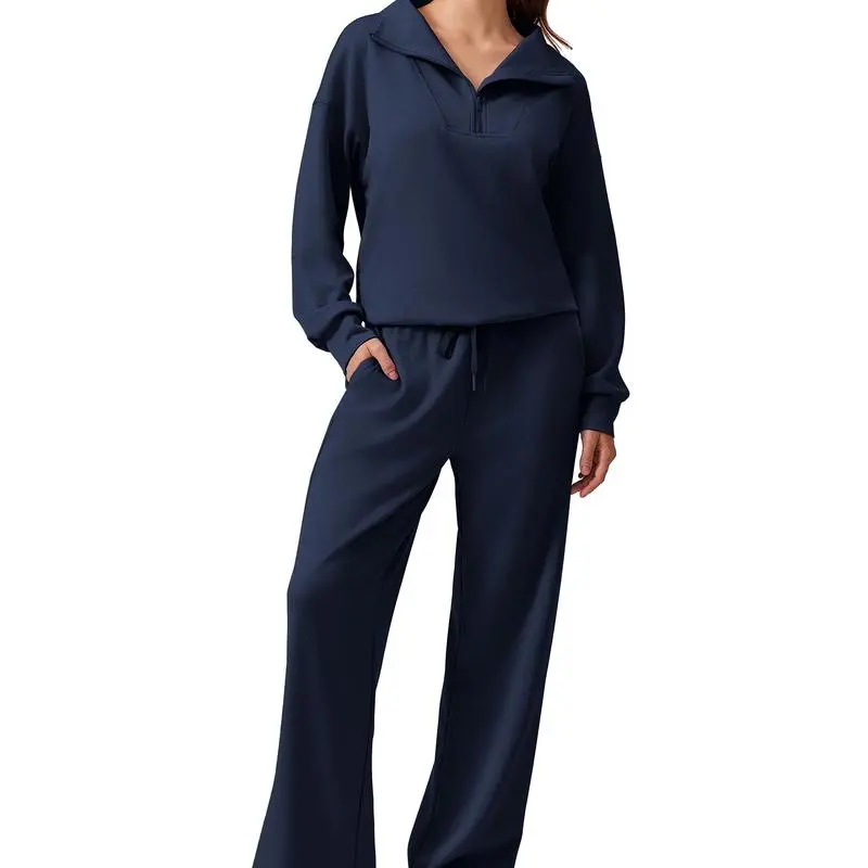 Women’s 2-Piece Sweatsuit – Half-Zip Pullover & Joggers