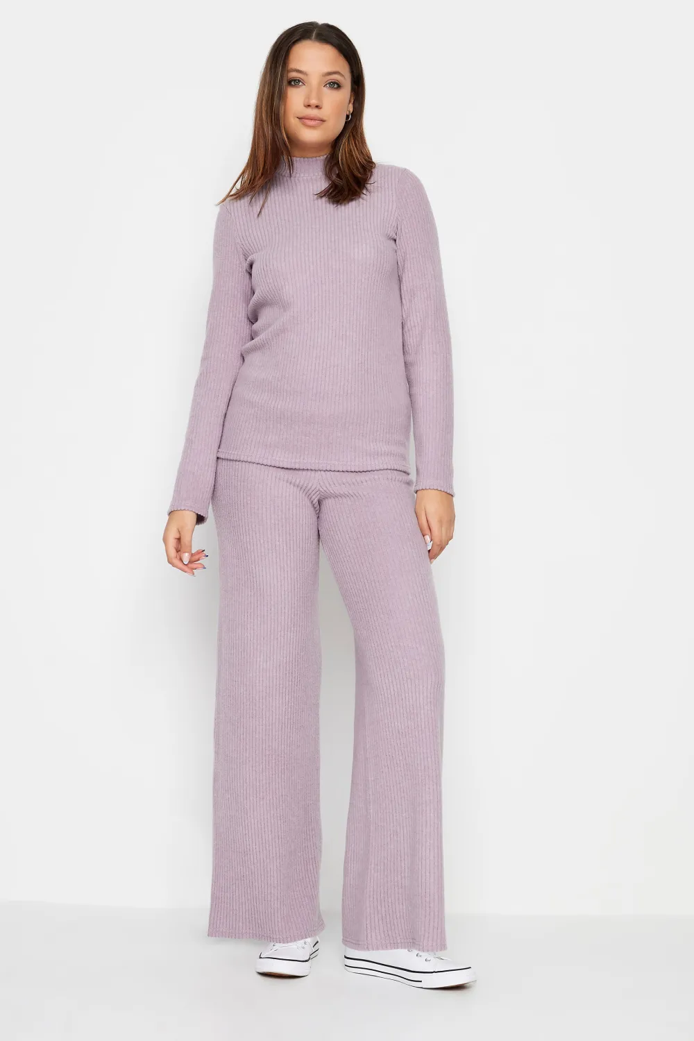 LTS Tall Pink High Neck Knitted Top