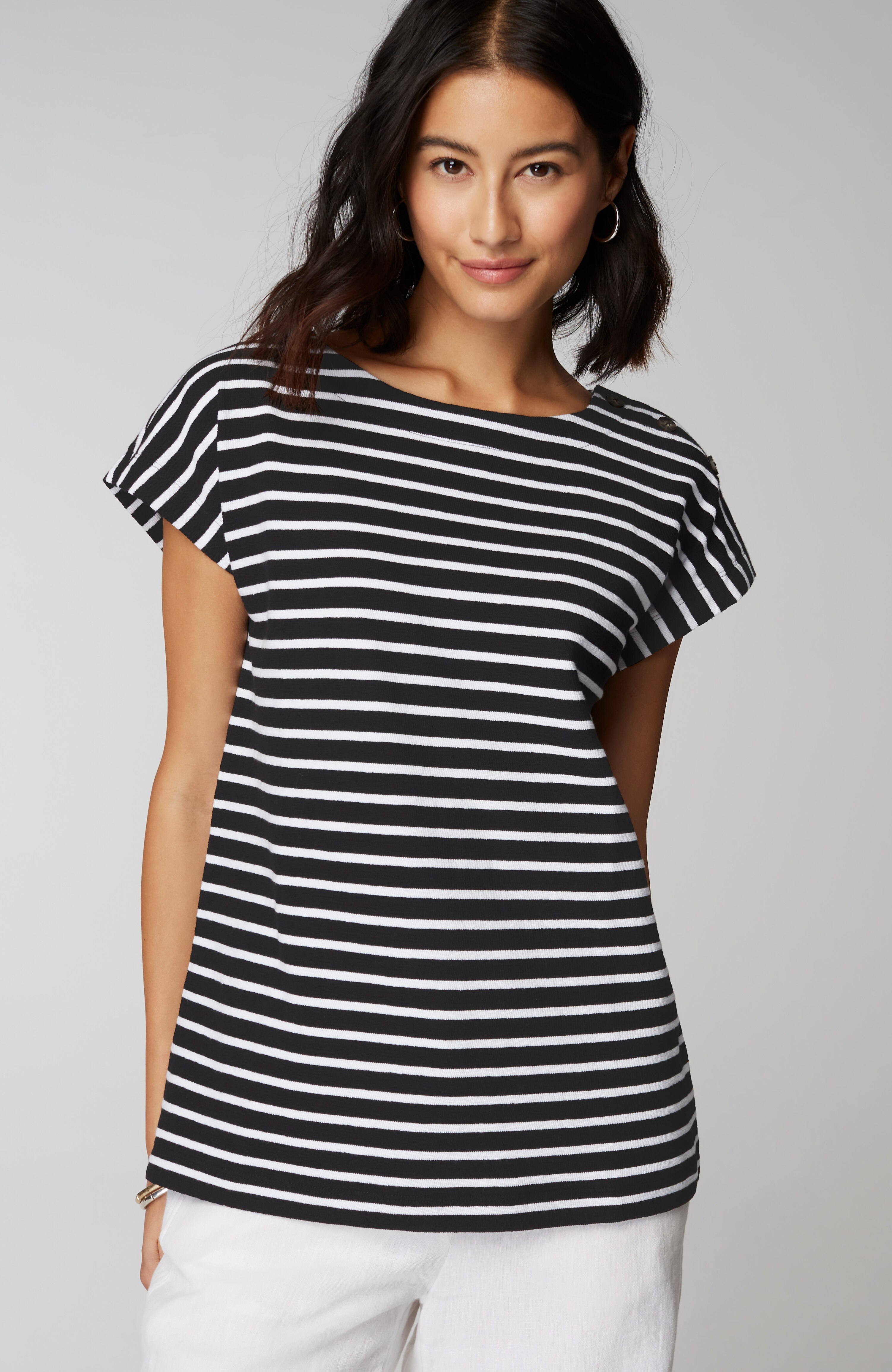 Button-Shoulder Top