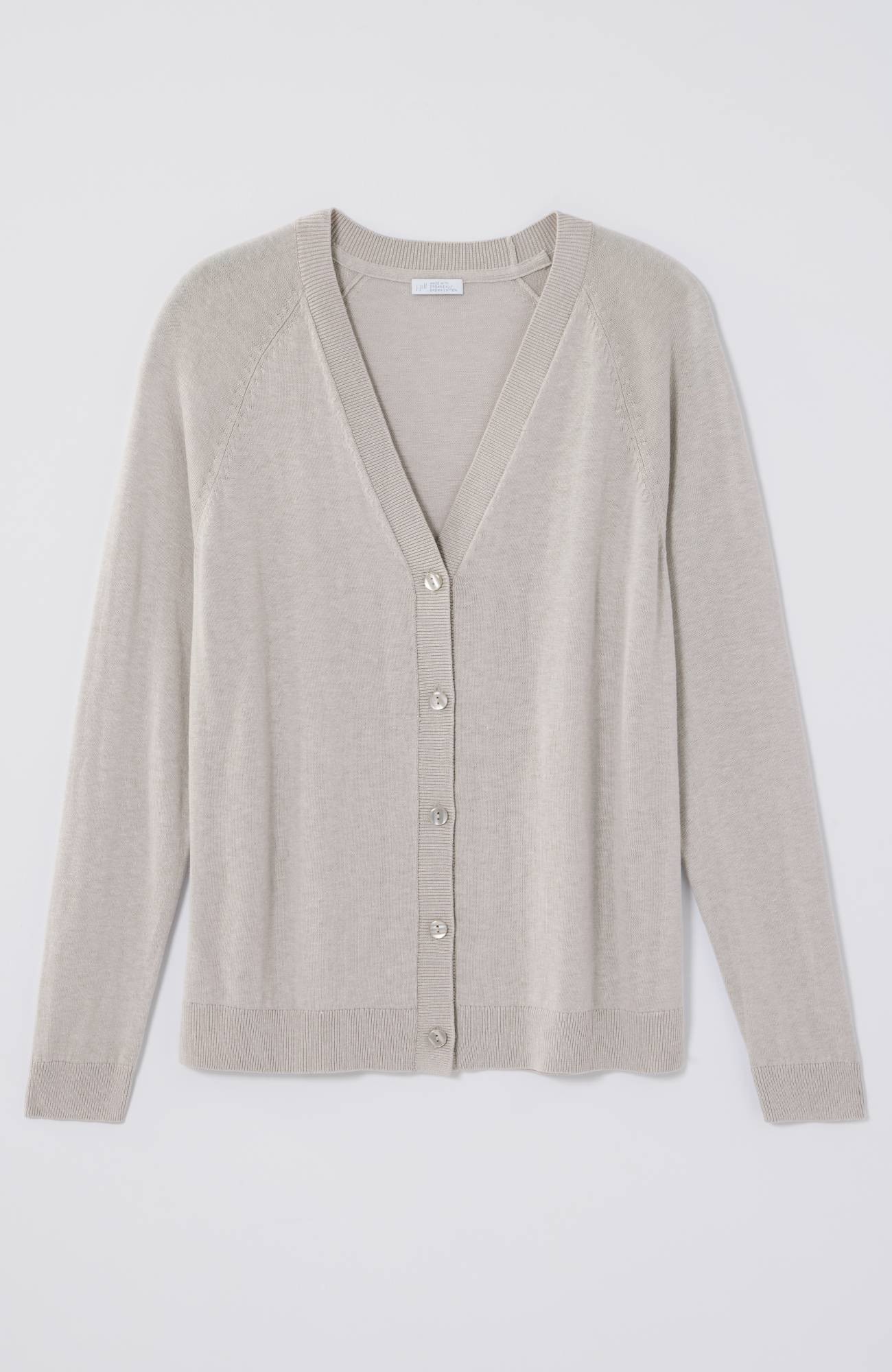 organically grown cotton v-neck cardi