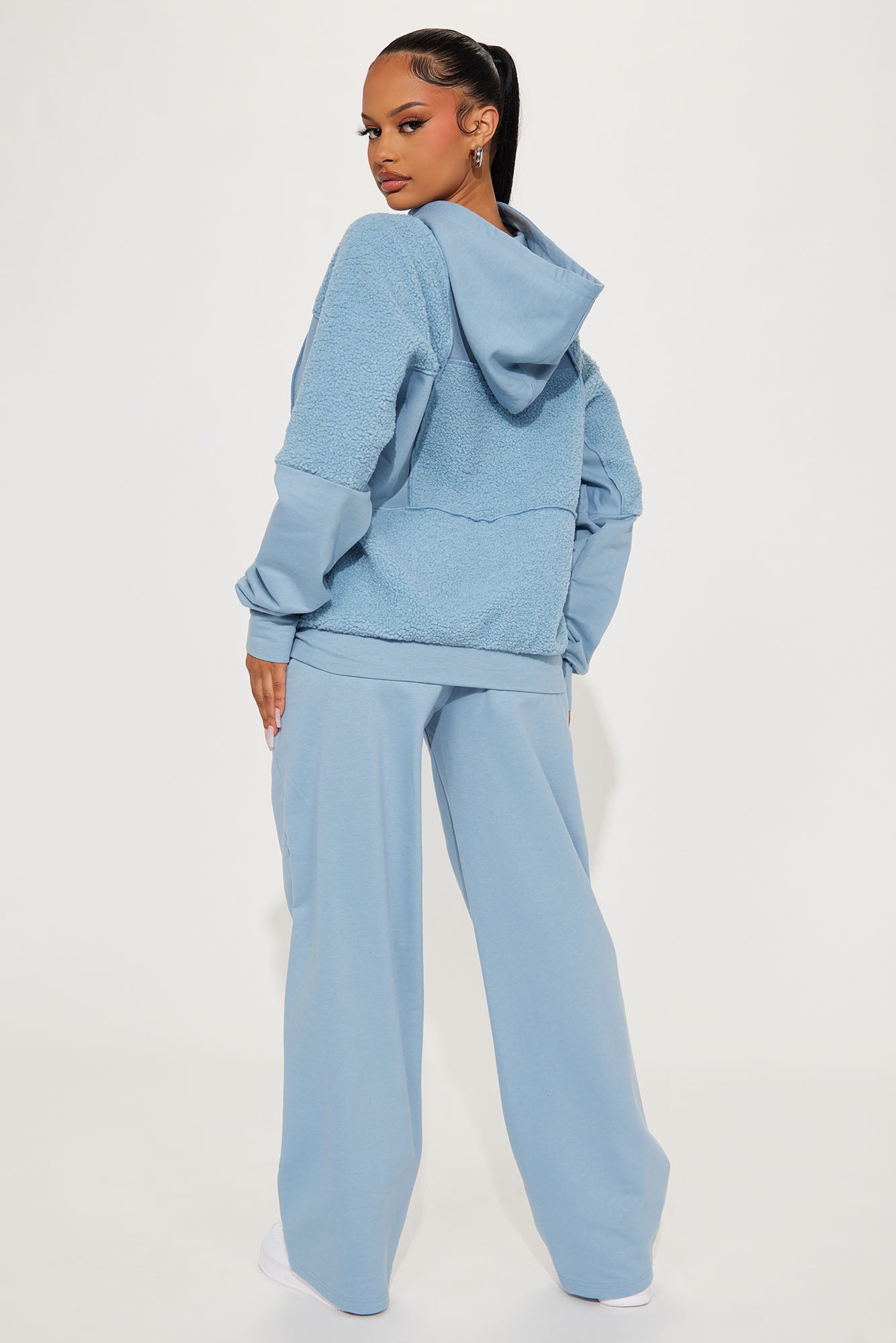 My Routine Sherpa Pant Set - Light Blue