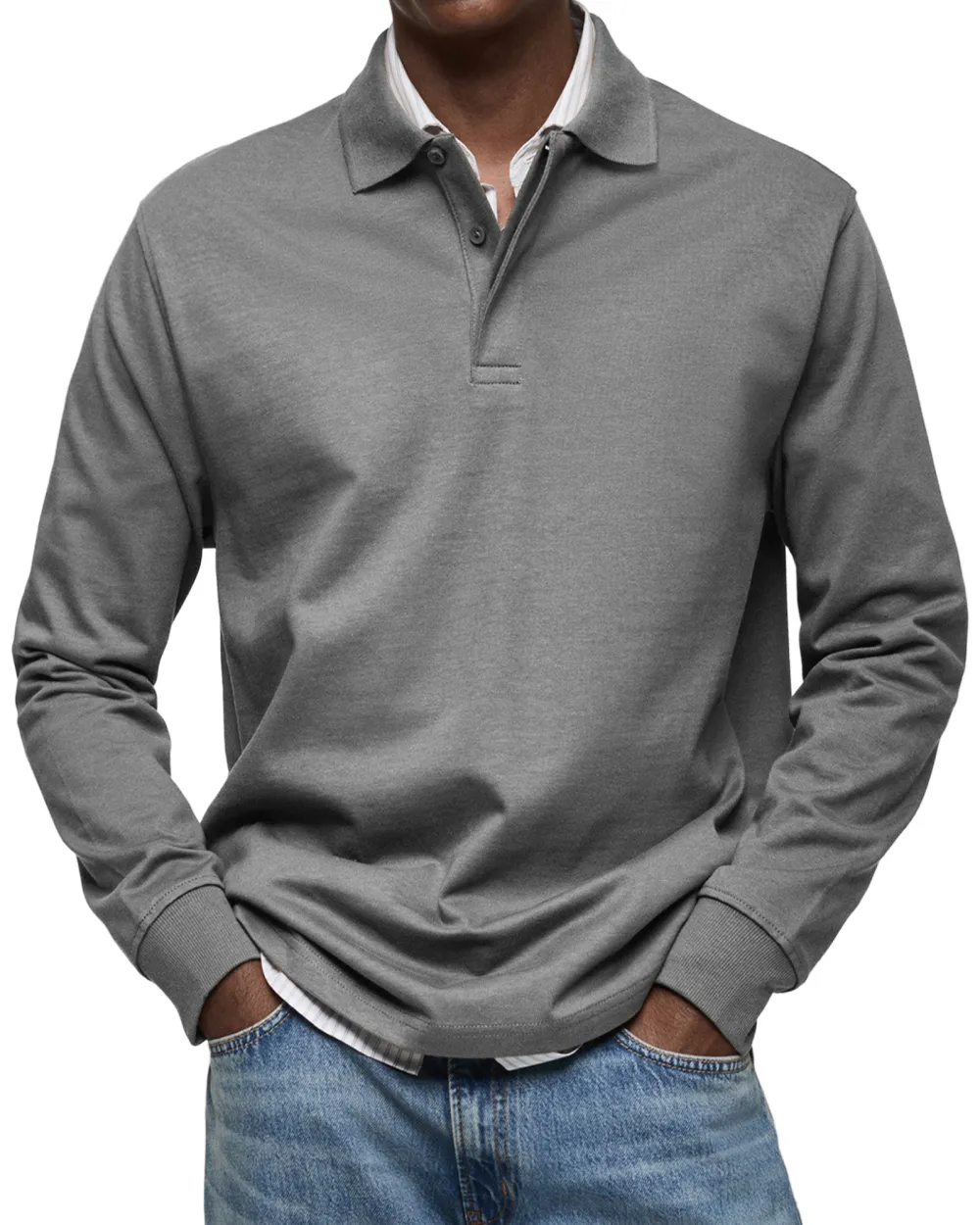 CLEARANCE SALE🔥 Men's Everyday Comfort Lapel Button Casual Long Sleeve POLO Shirt
