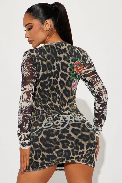 Ed Hardy Leopard Mini Dress - Leopard