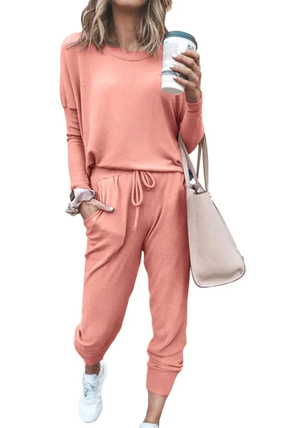 2025 Hot Sale Women's Fall Crewneck Pullover Tops And High Waisted Pants Lounge Set