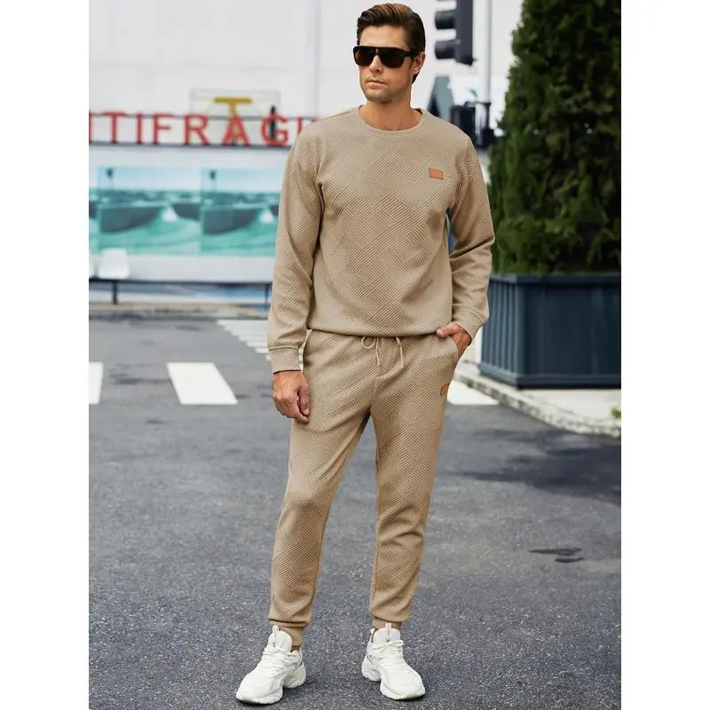 Men’s 2-Piece Sweatsuit – Crewneck Sweatshirt & Joggers Tracksuit