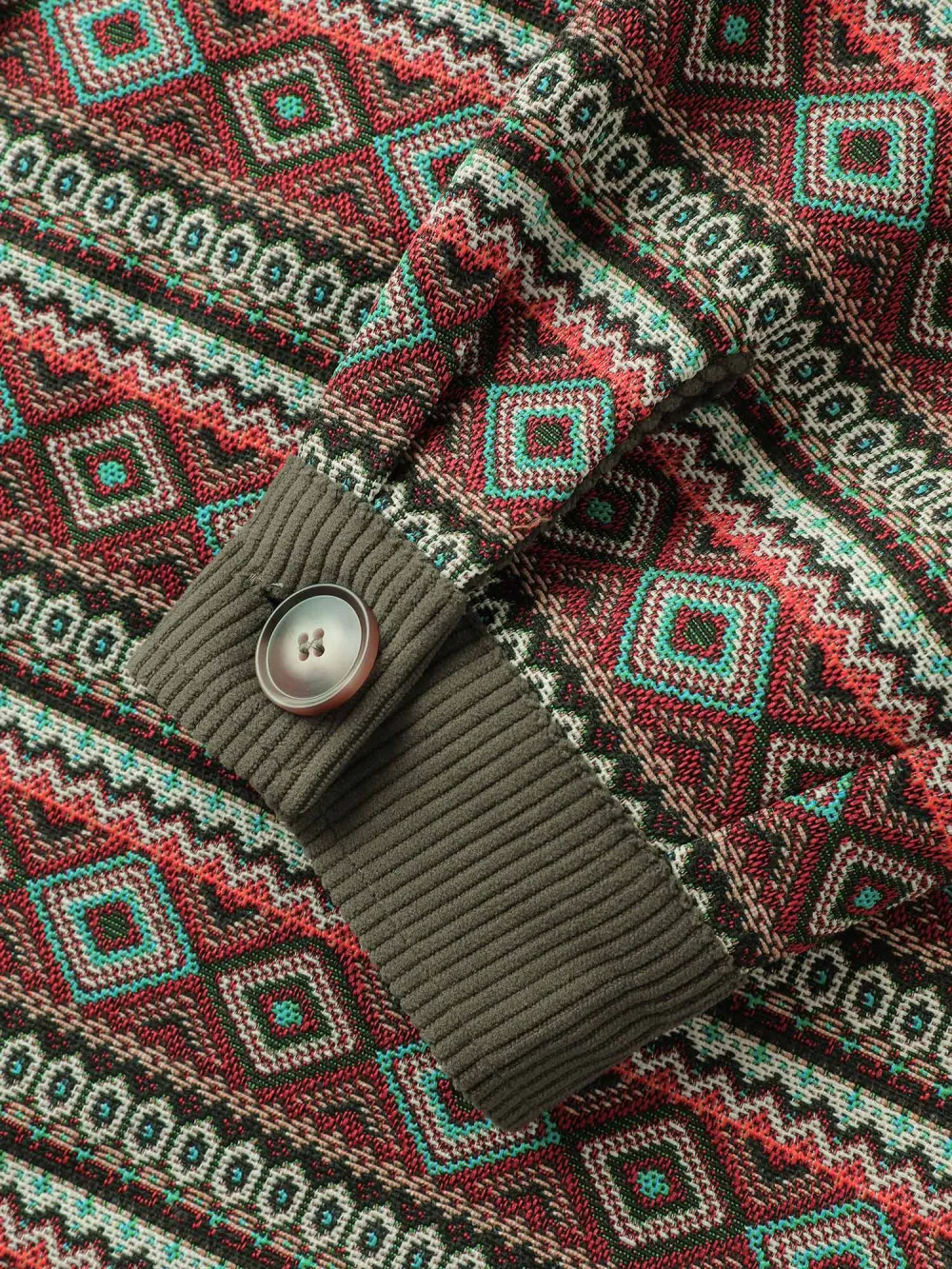 Corduroy Spliced Yarn-Dyed Contrast Jacket