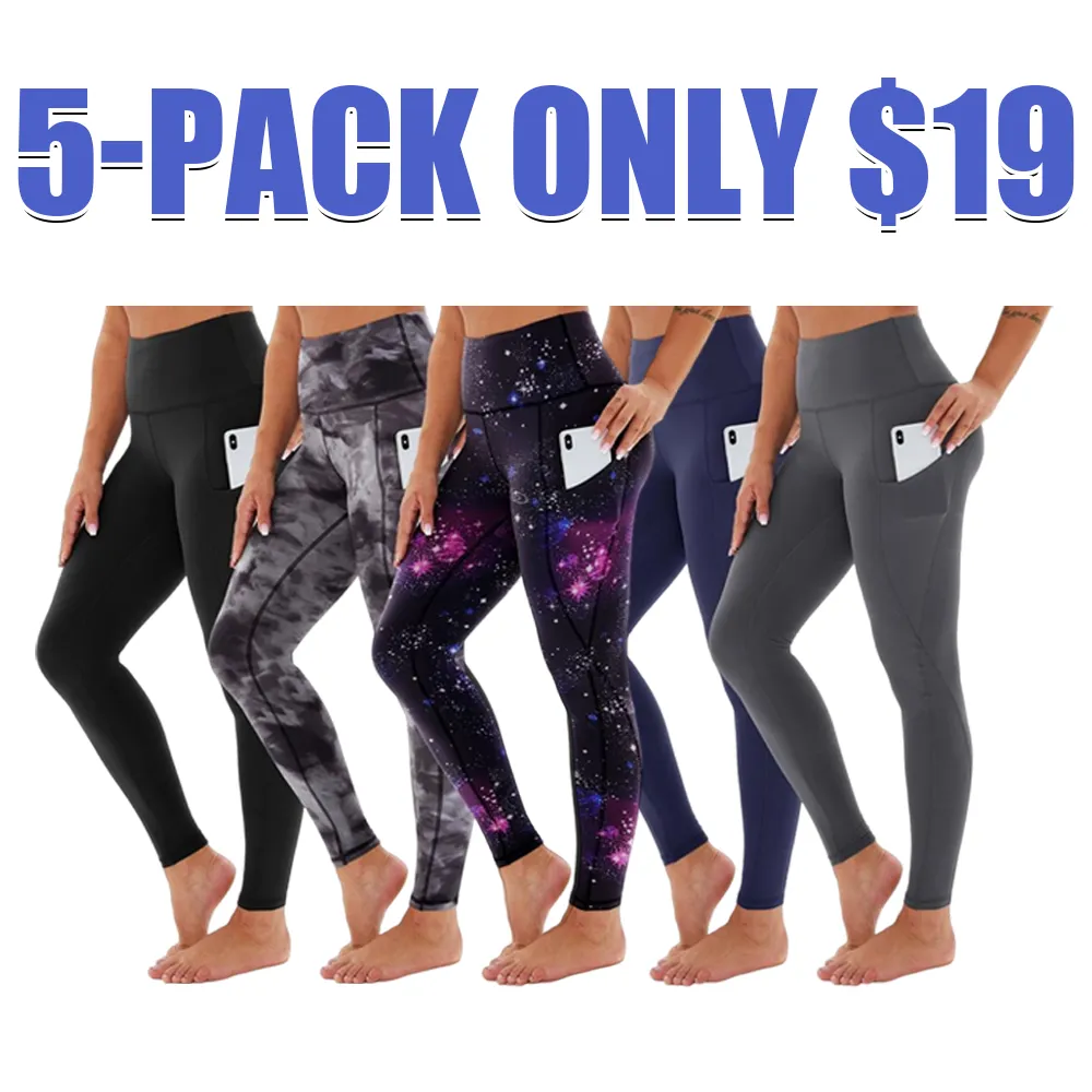 Plus Size Leggings for Women with Pockets - ‌High Wais Breathable & Stretchy Yoga Pants for Summer Casual