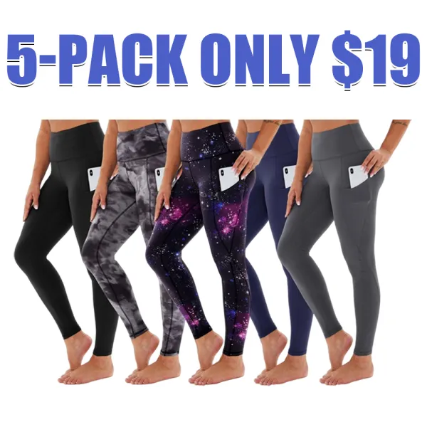 Plus Size Leggings for Women with Pockets - ‌High Wais Breathable & Stretchy Yoga Pants for Summer Casual