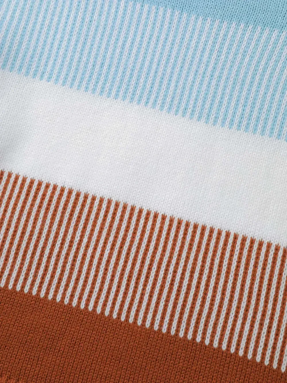 Color Stripes Textured Pullover