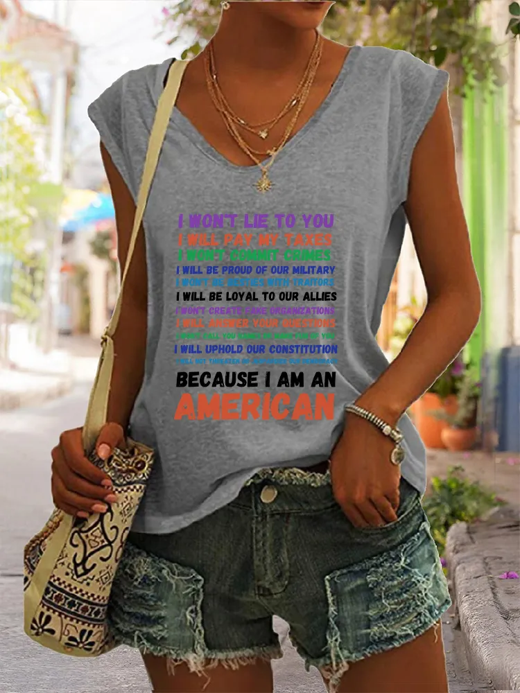 Women's Because I Am Anamerican V-neck Vest