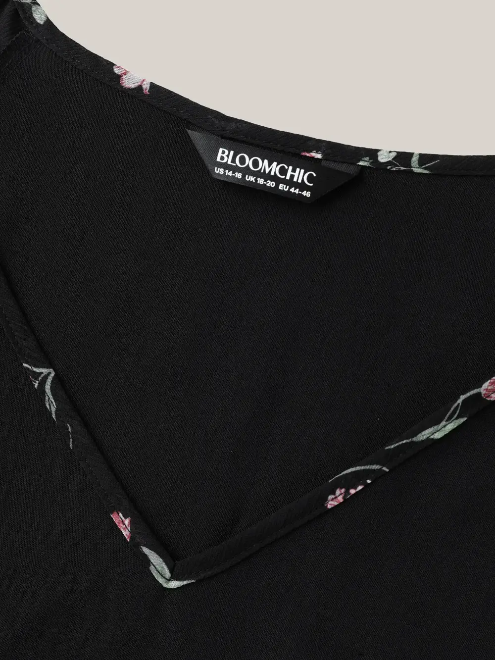 Floral Layered Sleeve Solid Blouse