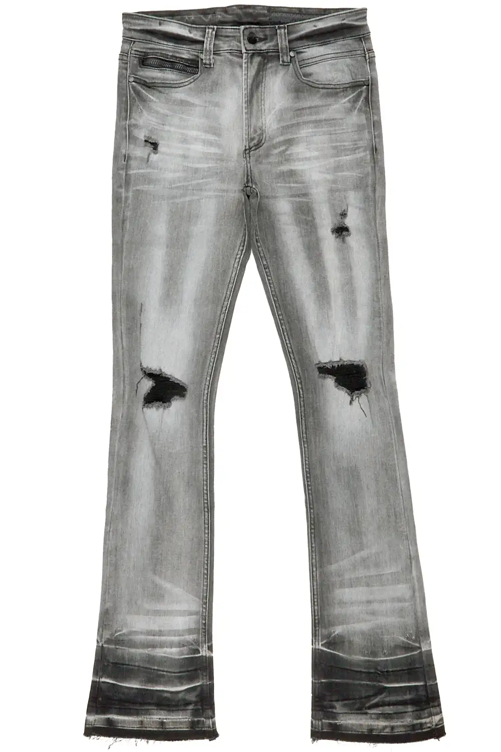 Parq Grey Stacked Flare Jean