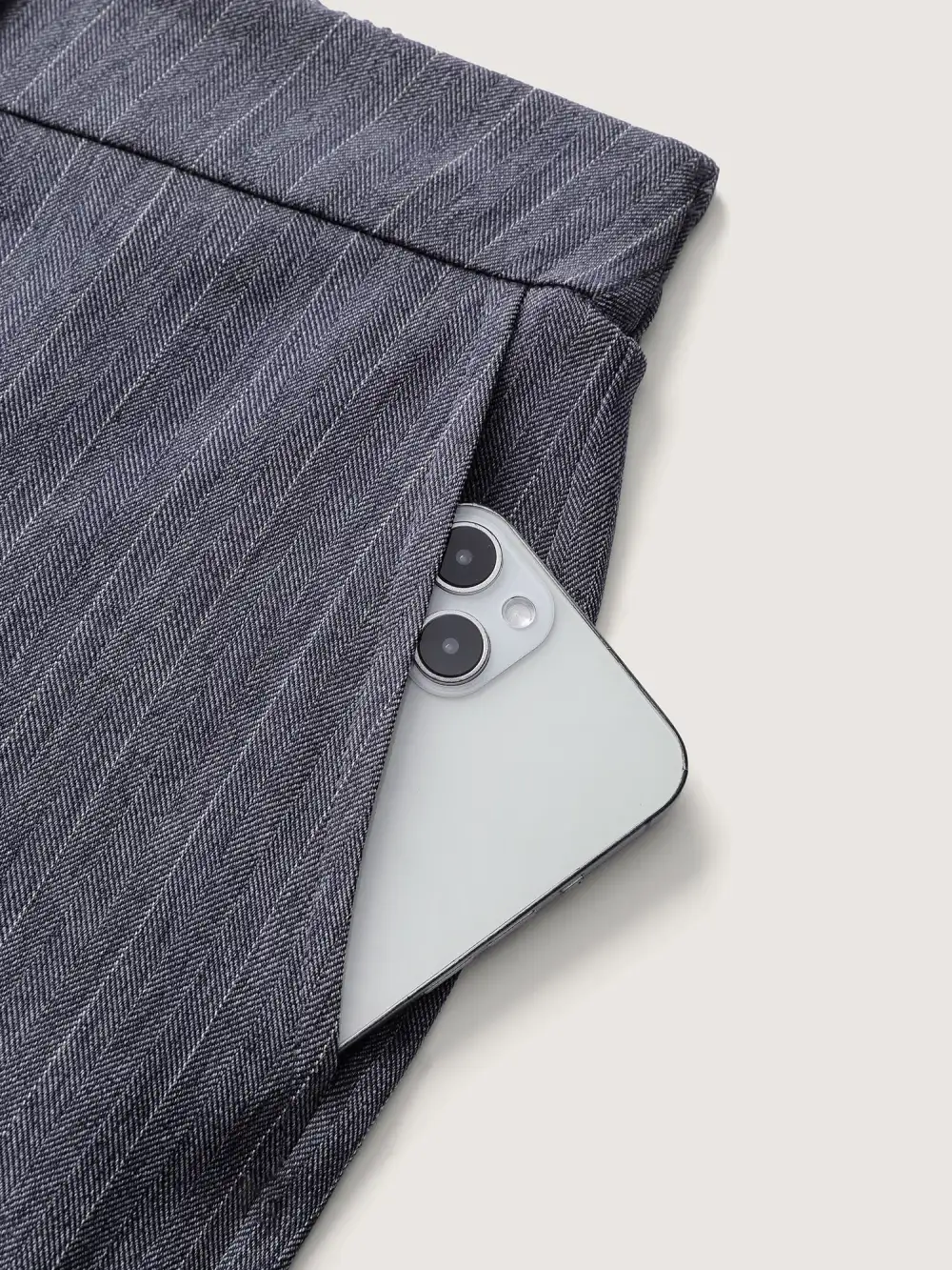 Striped Button Wide-Leg Pants