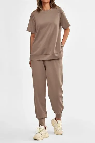 ✨Women's  2 Piece Outfit Tracksuits Casual Tops High Waisted Sweatpants Set