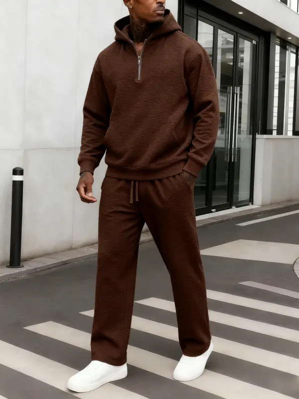 Men's Solid Color Two-Piece Sportswear