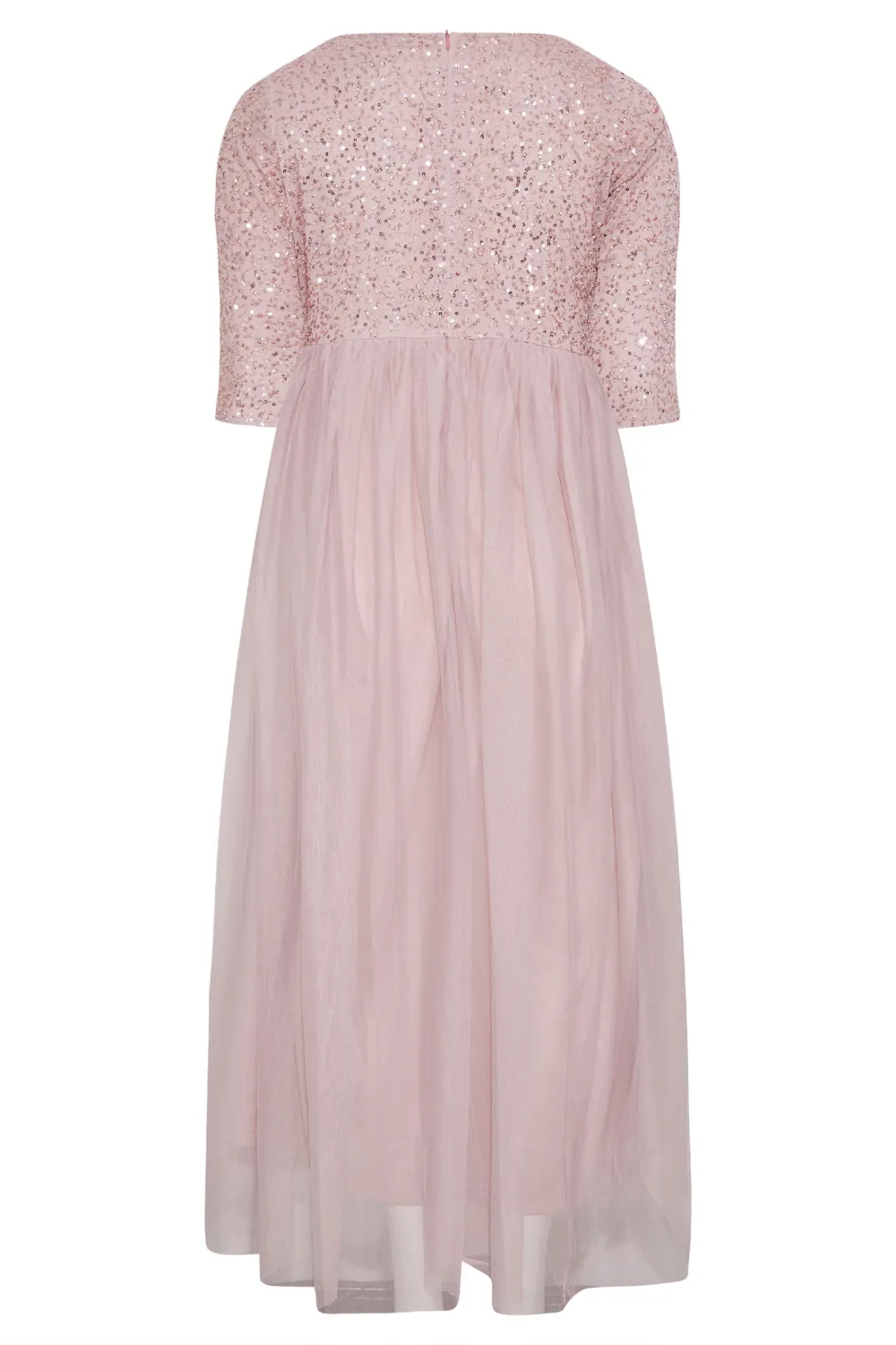 LUXE Curve Navy Blue Sequin Hand Embellished Maxi Dress