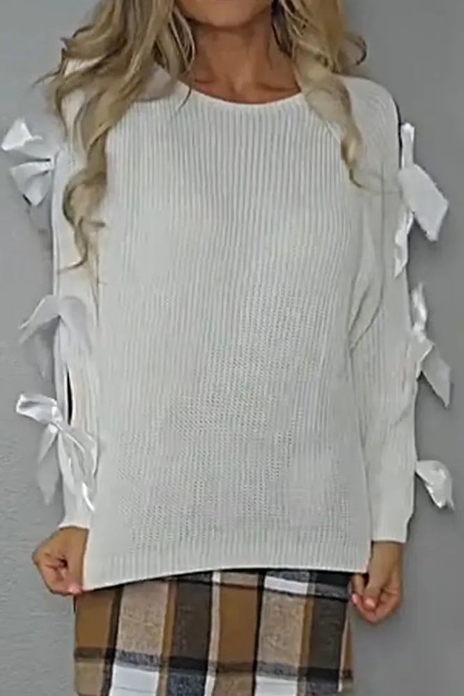 Women's round neck si sweater and skirt two-piece set