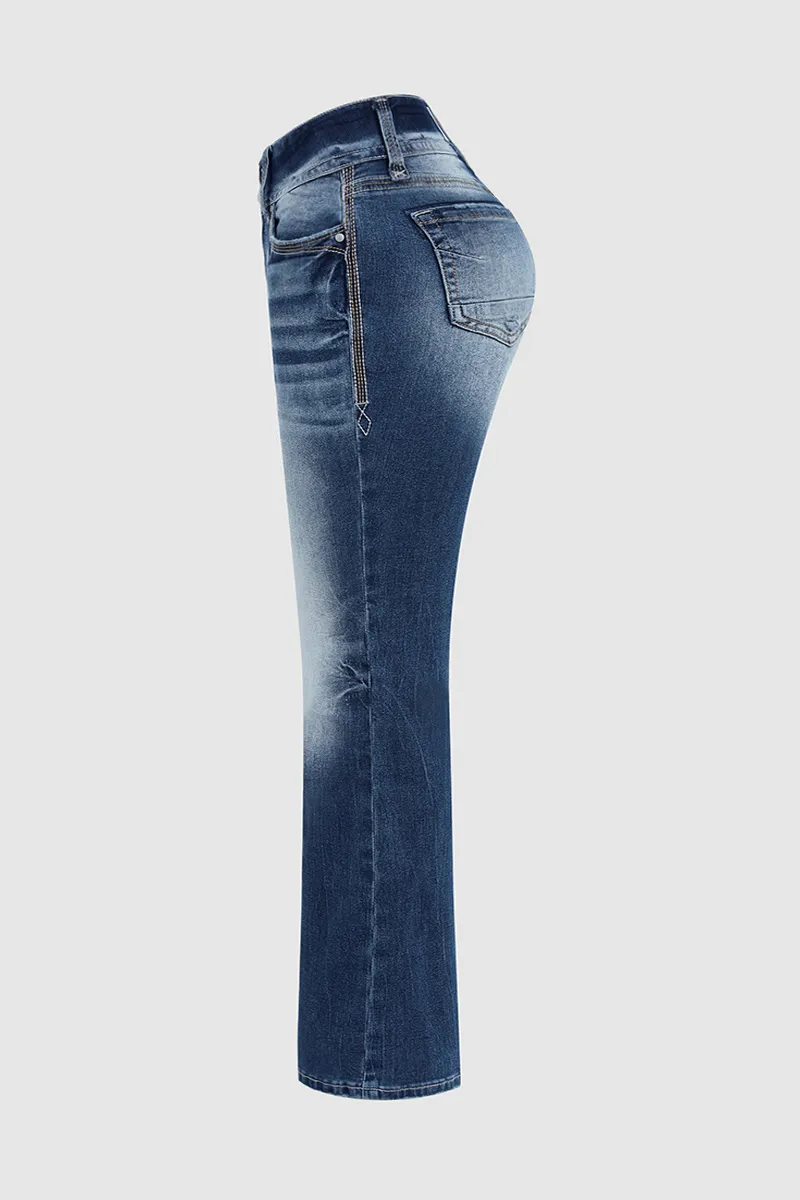 90s Vintage Slant Pocket Bootcut Jeans