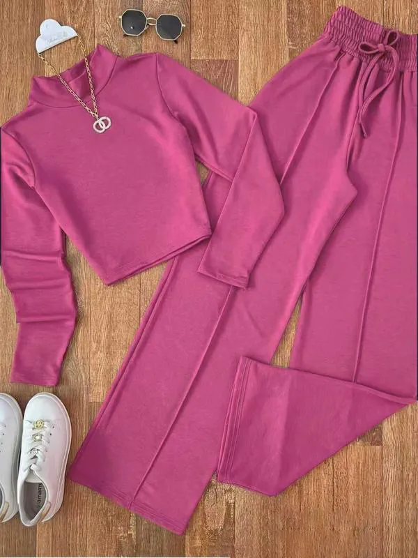Women's 2-Piece Set: Long Sleeve Top + Pants, Spring/Fall Casual
