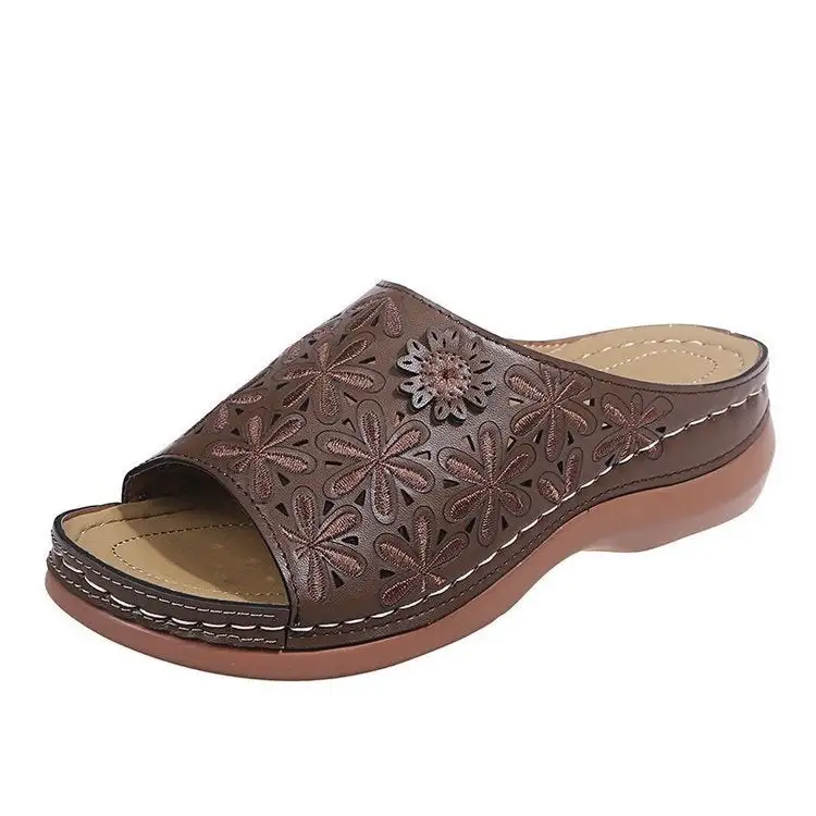 Leather Embroidery Women Sandals