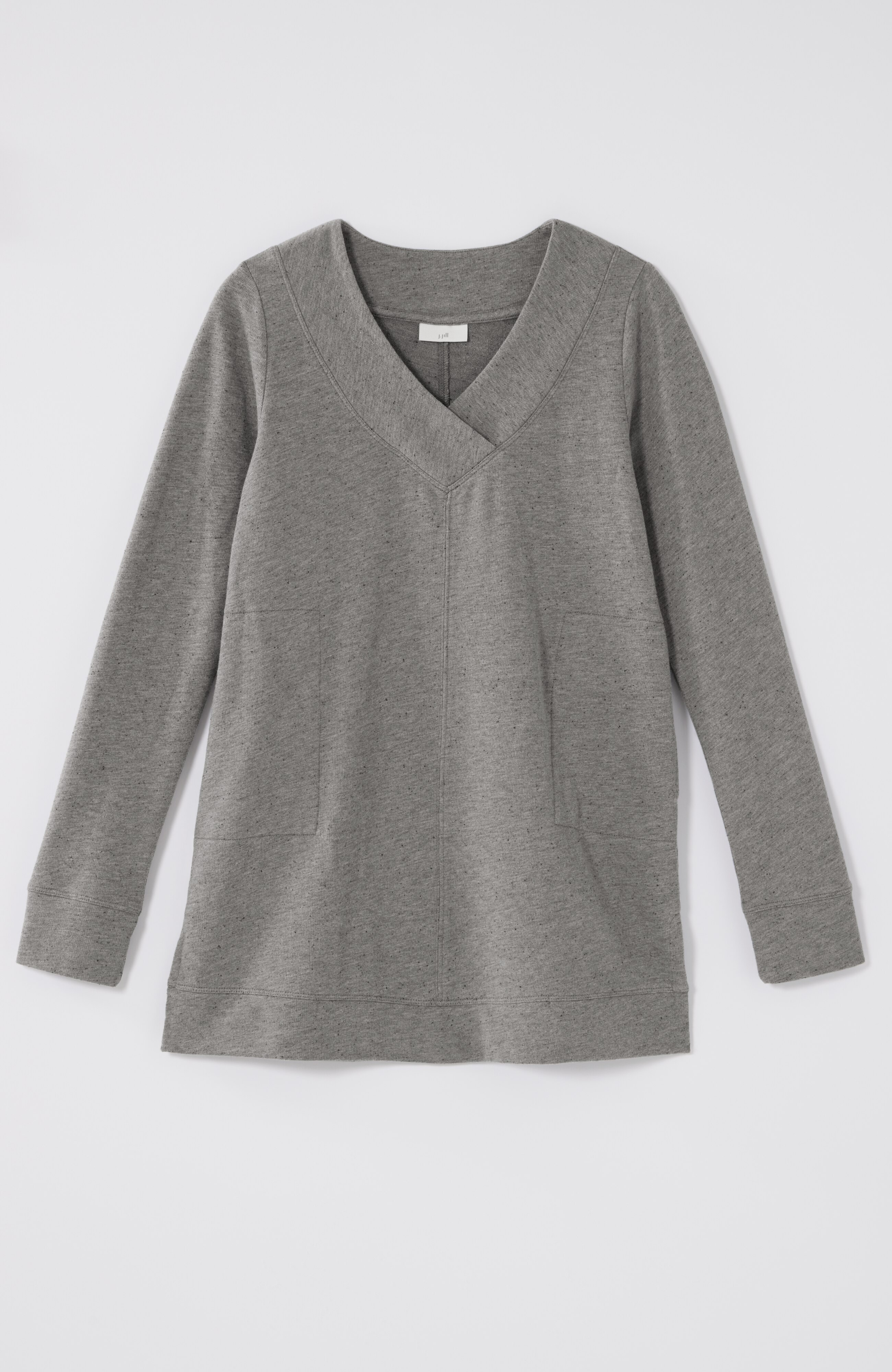 Fit Tweeded French Terry Side-Slit Tunic