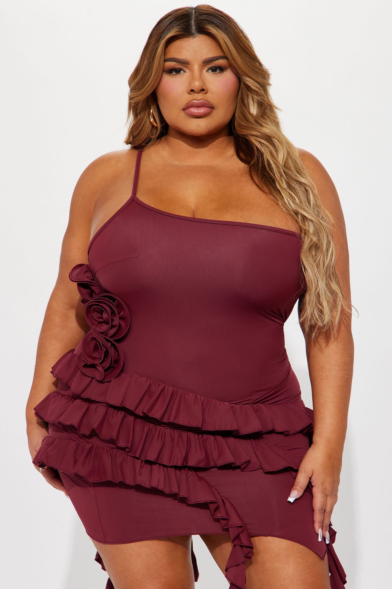 Charlette Rose Mini Dress - Burgundy
