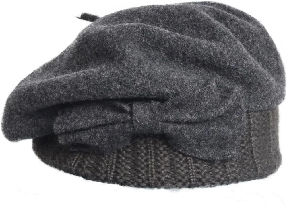 Lady French Beret 100% Wool Beret Floral Dress Beanie Winter Hat