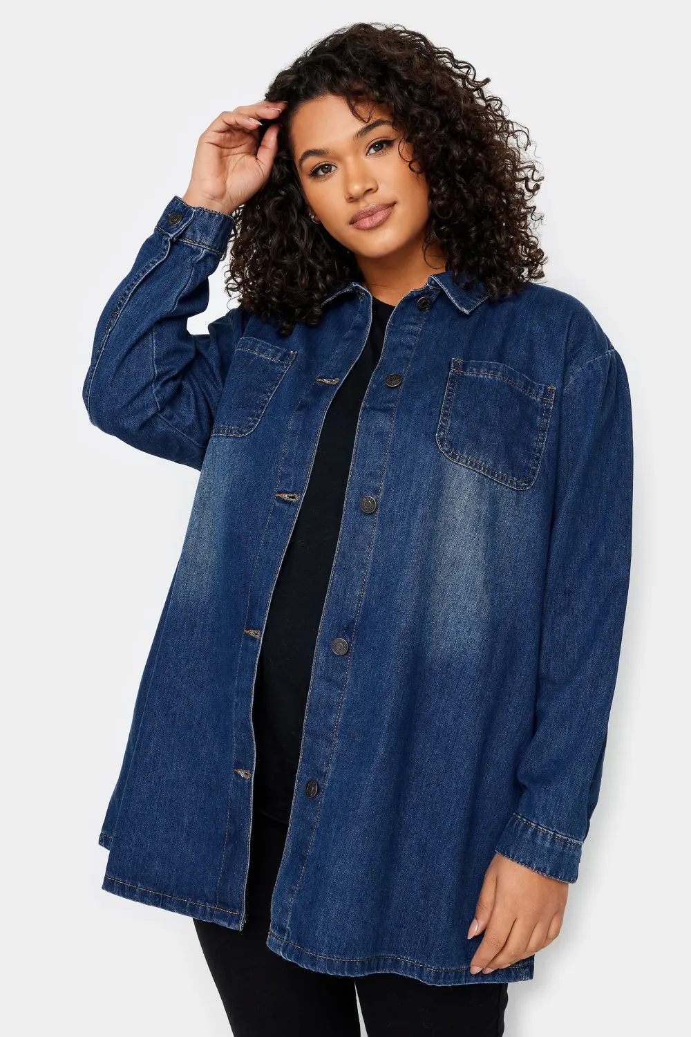 Evans Blue Denim Shacket