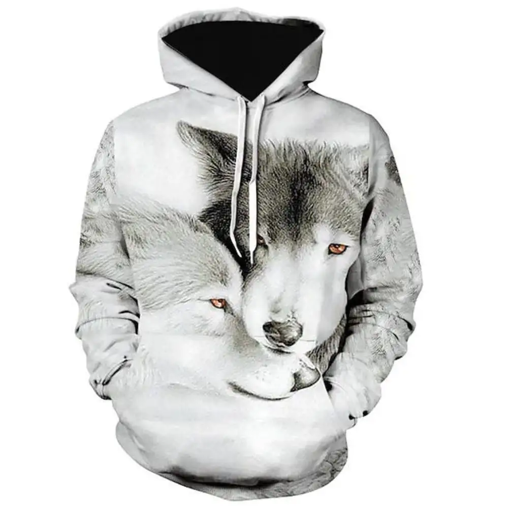 3D Graphic Printed Hoodies Wolf