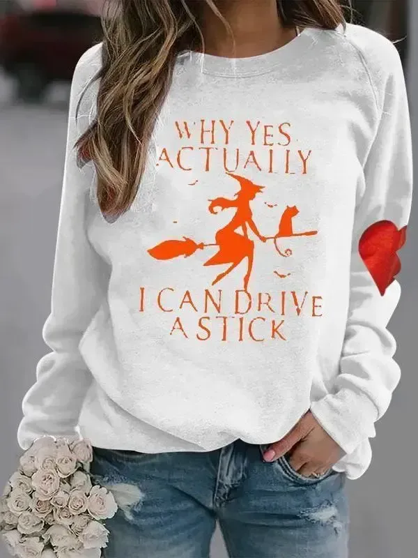 Women's Long Sleeves Round Neck Graphic Printed Top