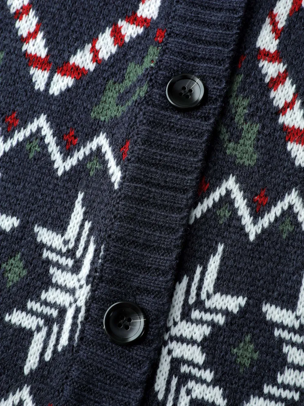 Snowman Holiday Jacquard Pockets Knit Cardigan