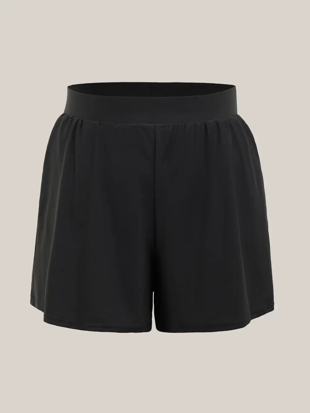 High Waisted Pockets Solid Pleated Swim Bottom
